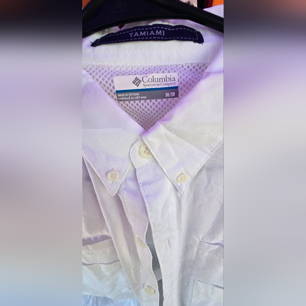 Columbia Men's Classic White Button Down Shirt